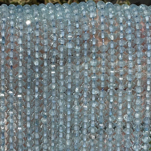 Sky Blue Topaz 4x3mm faceted rondelle natural gemstone beads 15.5" strand - Oz Beads 