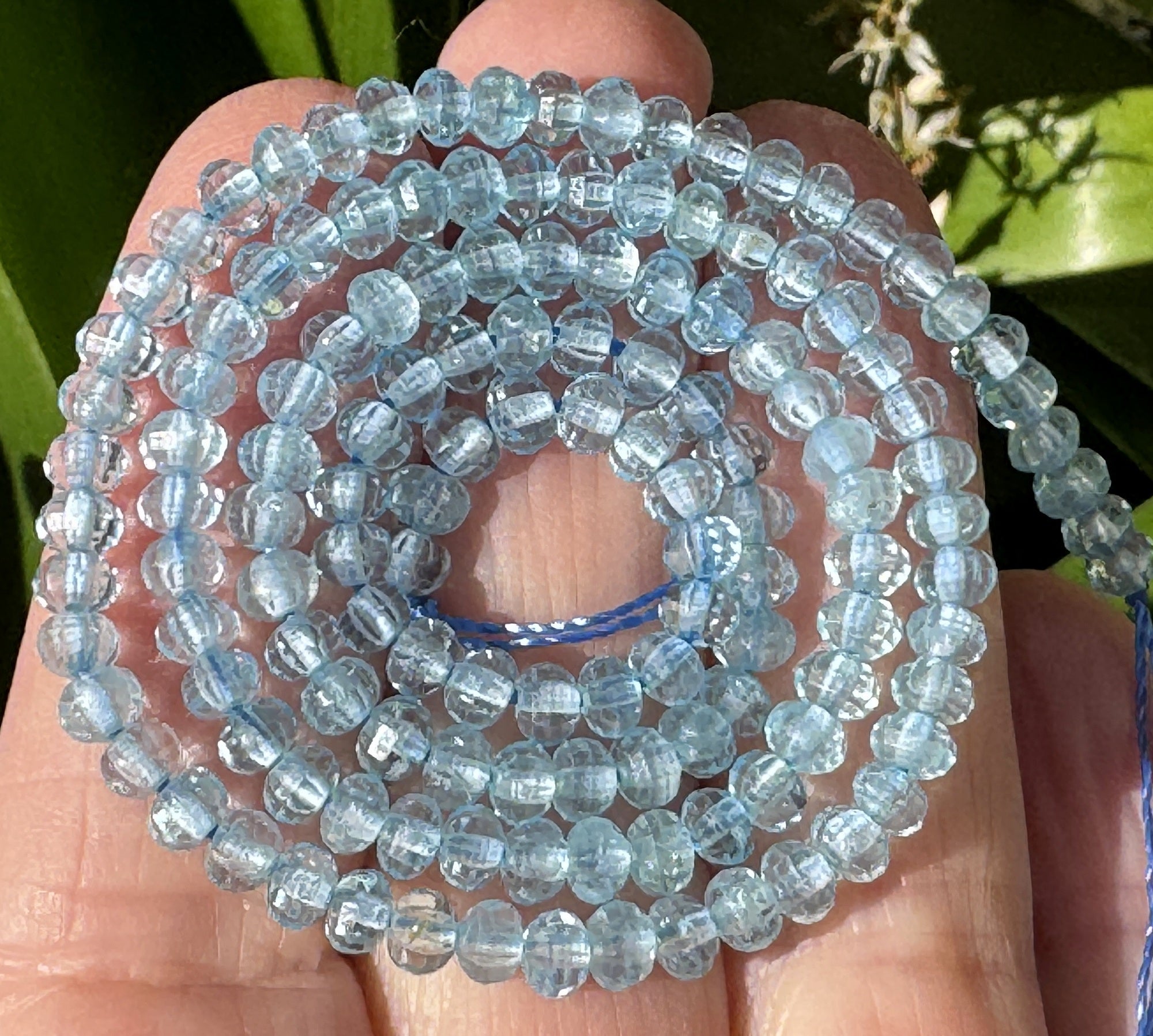 Sky Blue Topaz 4x3mm faceted rondelle natural gemstone beads 15.5" strand - Oz Beads 