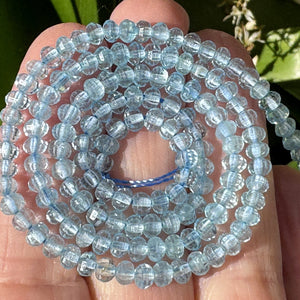 Sky Blue Topaz 4x3mm faceted rondelle natural gemstone beads 15.5" strand - Oz Beads 