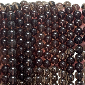 Smoky Quartz 10mm round natural gemstone beads 15.5" strand - Oz Beads 