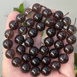 Smoky Quartz 10mm round natural gemstone beads 15.5" strand - Oz Beads 