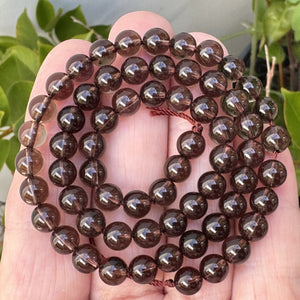 Smoky Quartz 6mm round natural gemstone beads 15.5" strand - Oz Beads 