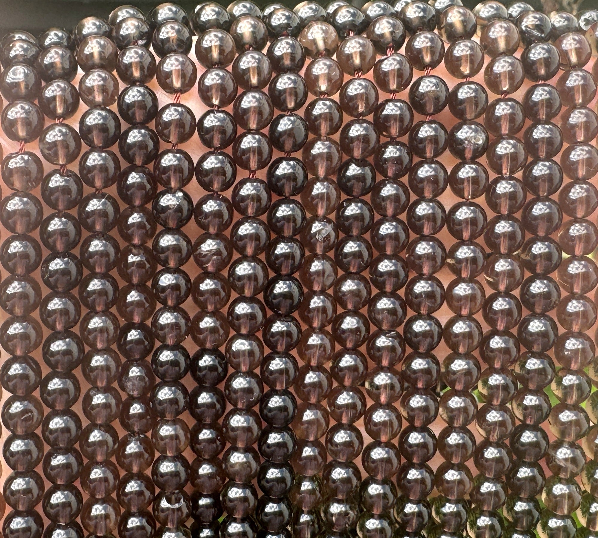 Smoky Quartz 6mm round natural gemstone beads 15.5" strand - Oz Beads 
