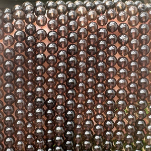 Smoky Quartz 6mm round natural gemstone beads 15.5" strand - Oz Beads 