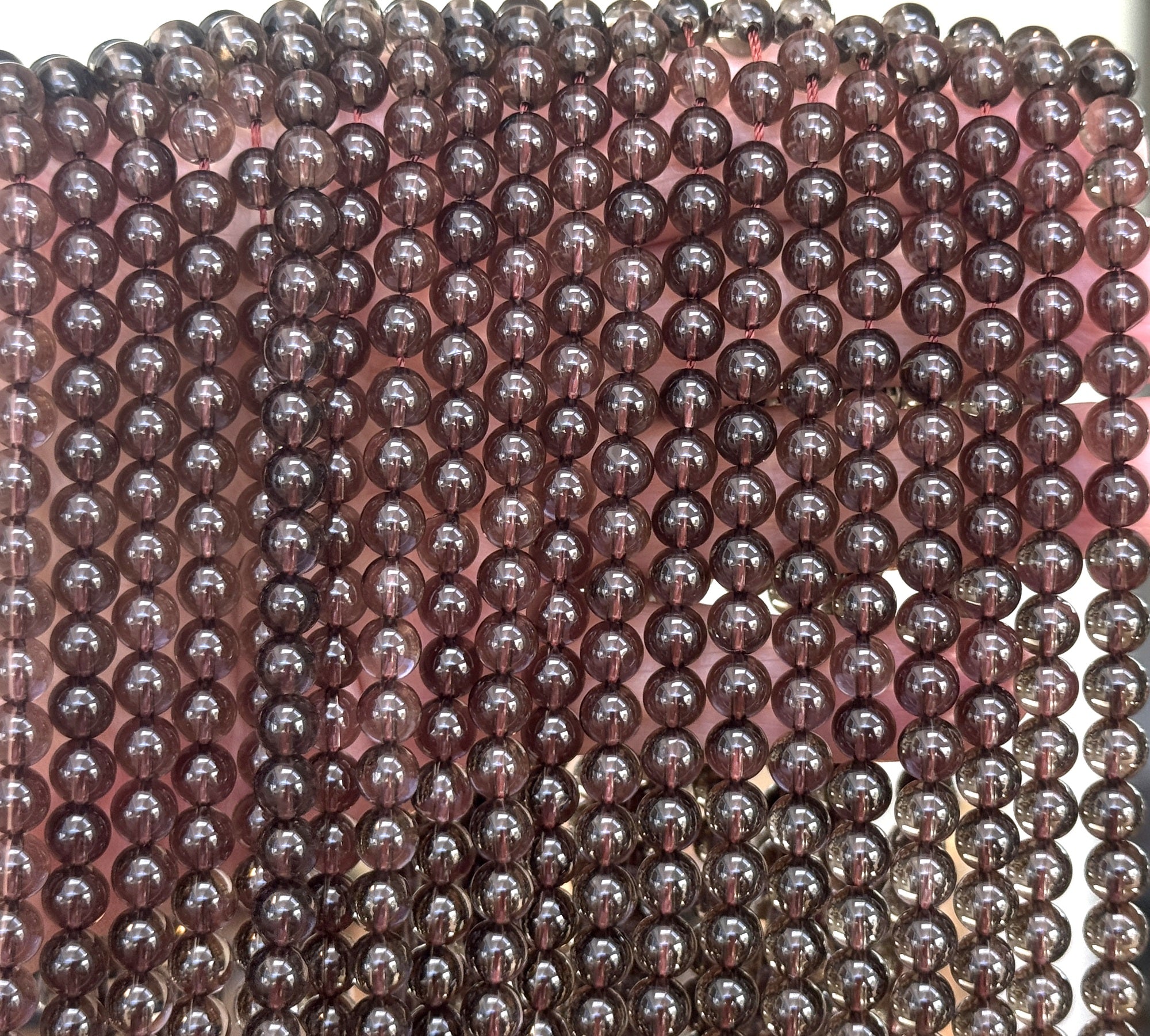 Smoky Quartz 6mm round natural gemstone beads 15.5" strand - Oz Beads 