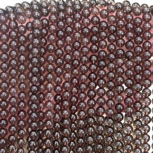 Smoky Quartz 6mm round natural gemstone beads 15.5" strand - Oz Beads 