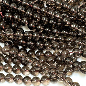 Smoky Quartz 6mm round natural gemstone beads 15.5" strand - Oz Beads 