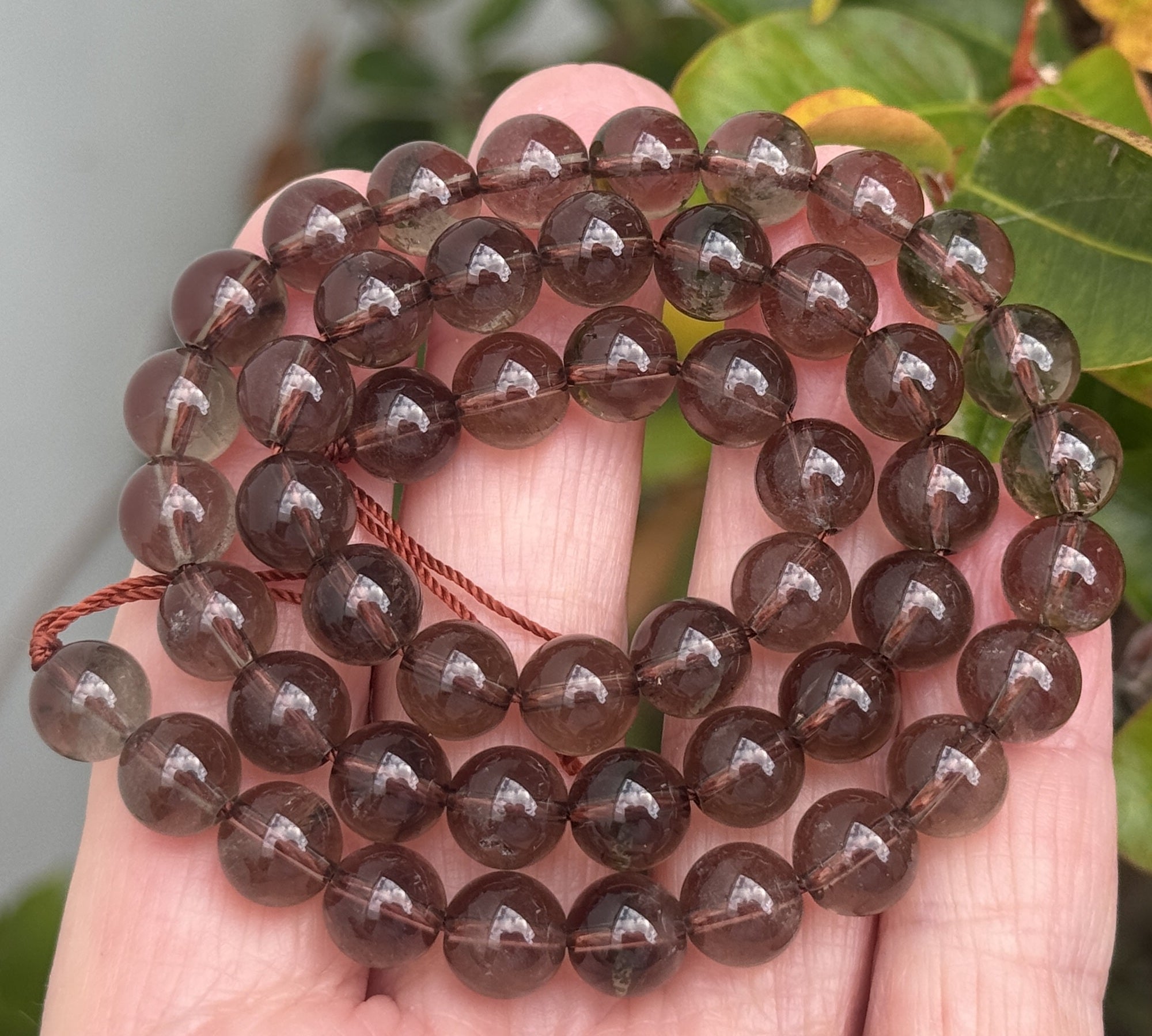 Smoky Quartz 8mm round natural gemstone beads 15.5" strand - Oz Beads 