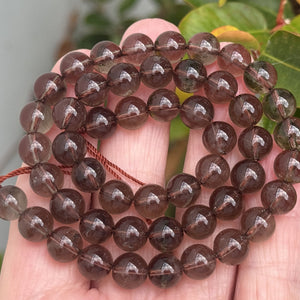 Smoky Quartz 8mm round natural gemstone beads 15.5" strand - Oz Beads 