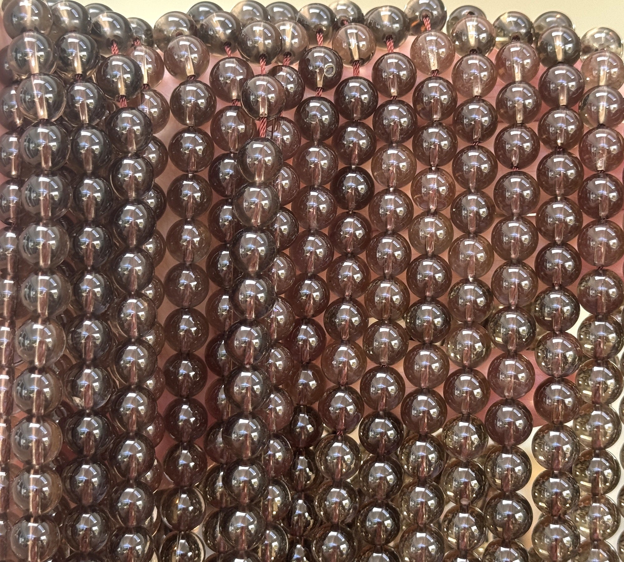 Smoky Quartz 8mm round natural gemstone beads 15.5" strand - Oz Beads 