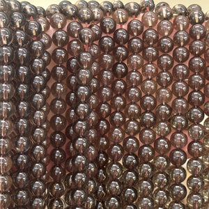 Smoky Quartz 8mm round natural gemstone beads 15.5" strand - Oz Beads 