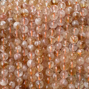 Snow Citrine 6mm round natural gemstone beads 15.5" strand - Oz Beads 