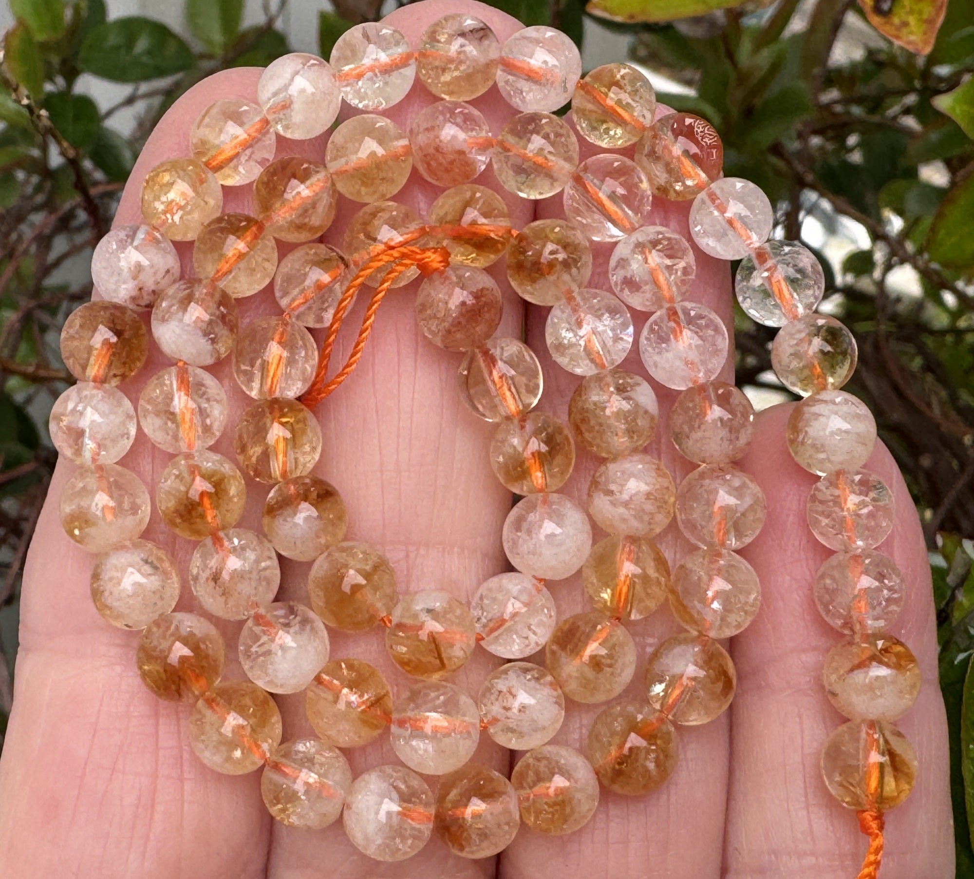 Snow Citrine 6mm round natural gemstone beads 15.5" strand - Oz Beads 
