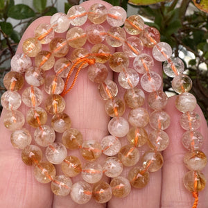 Snow Citrine 6mm round natural gemstone beads 15.5" strand - Oz Beads 