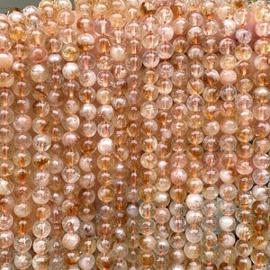 Snow Citrine 6mm round natural gemstone beads 15.5" strand - Oz Beads 