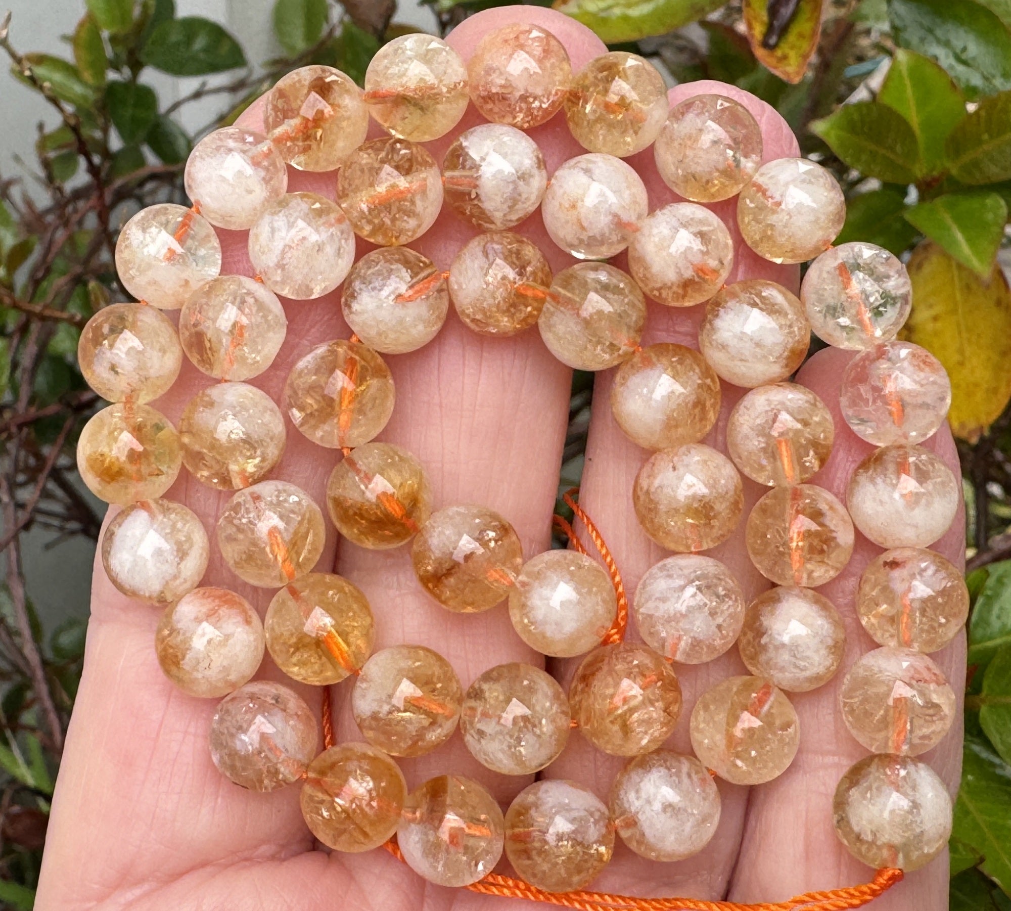Snow Citrine 8mm round natural gemstone beads 15.5" strand - Oz Beads 