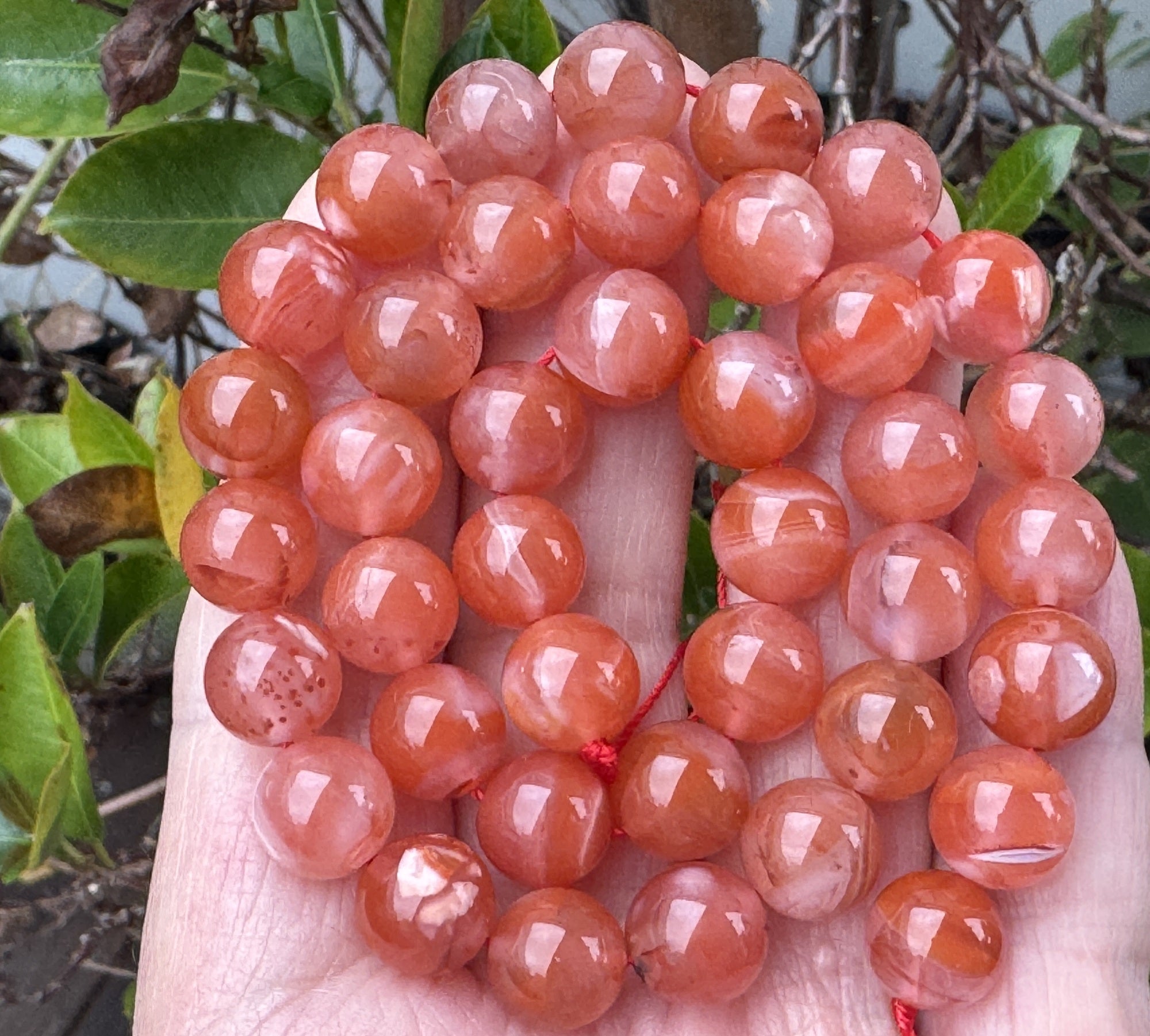 Southern Red Agate 10mm round natural gemstone beads 15" strand - Oz Beads 