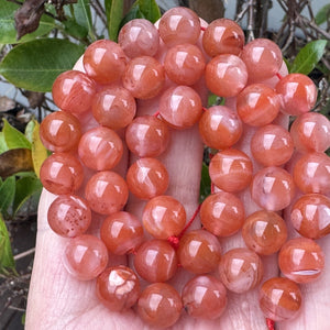 Southern Red Agate 10mm round natural gemstone beads 15" strand - Oz Beads 