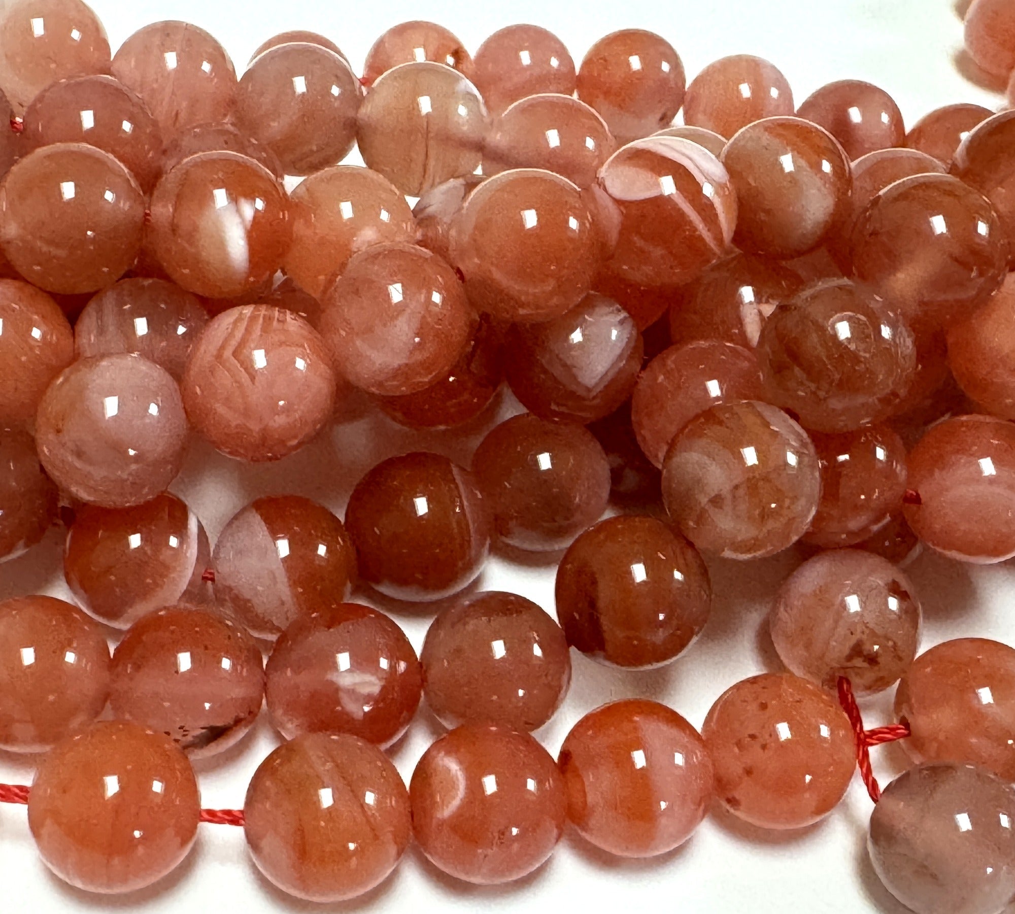 Southern Red Agate 10mm round natural gemstone beads 15" strand - Oz Beads 
