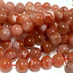 Southern Red Agate 10mm round natural gemstone beads 15" strand - Oz Beads 