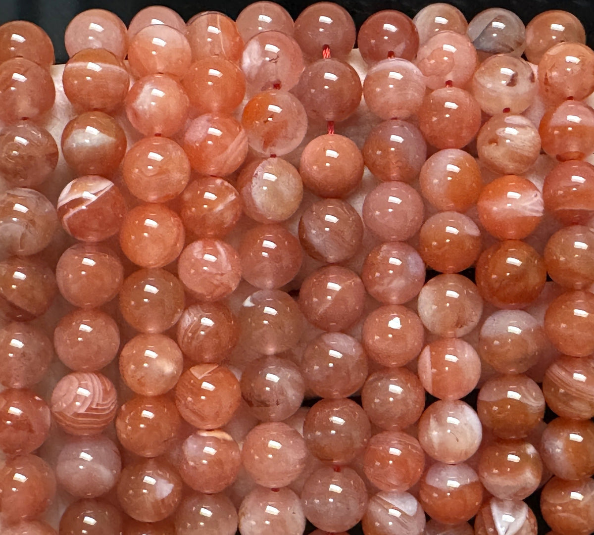 Southern Red Agate 10mm round natural gemstone beads 15" strand - Oz Beads 