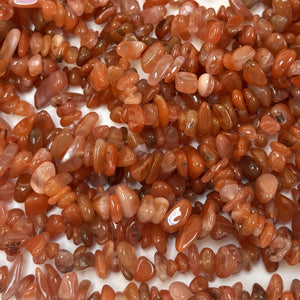 Southern Red Agate  6-10mm chip beads natural gemstone chips 32" strand - Oz Beads 