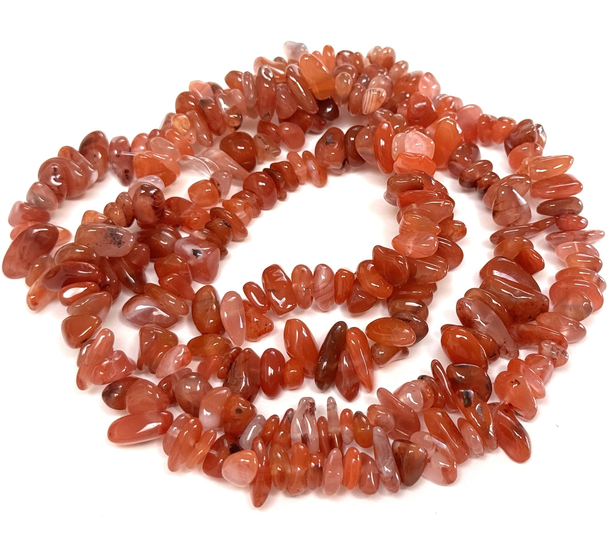 Southern Red Agate  6-10mm chip beads natural gemstone chips 32" strand - Oz Beads 