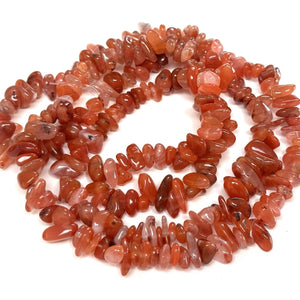 Southern Red Agate  6-10mm chip beads natural gemstone chips 32" strand - Oz Beads 
