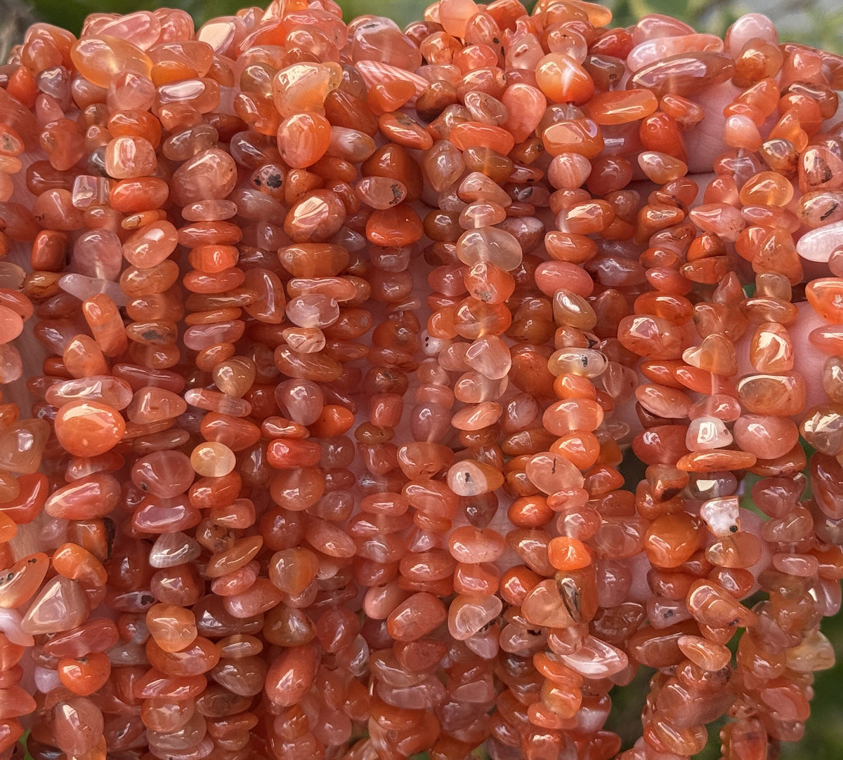 Southern Red Agate  6-10mm chip beads natural gemstone chips 32" strand - Oz Beads 