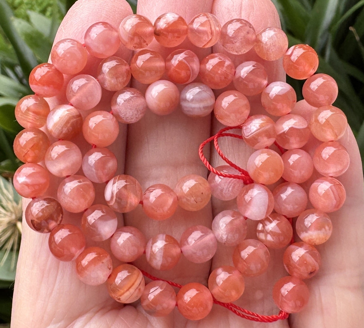 Southern Red Agate 6mm round natural gemstone beads 15" strand - Oz Beads 