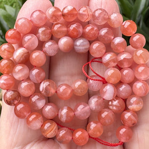 Southern Red Agate 6mm round natural gemstone beads 15" strand - Oz Beads 