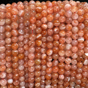 Southern Red Agate 6mm round natural gemstone beads 15" strand - Oz Beads 