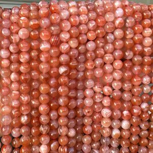 Southern Red Agate 6mm round natural gemstone beads 15" strand - Oz Beads 