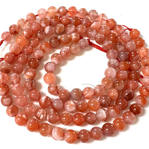 Southern Red Agate 6mm round natural gemstone beads 15" strand - Oz Beads 
