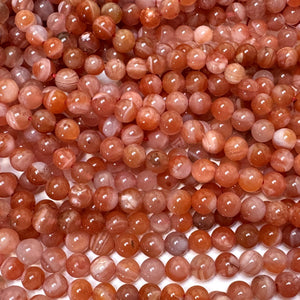 Southern Red Agate 6mm round natural gemstone beads 15" strand - Oz Beads 