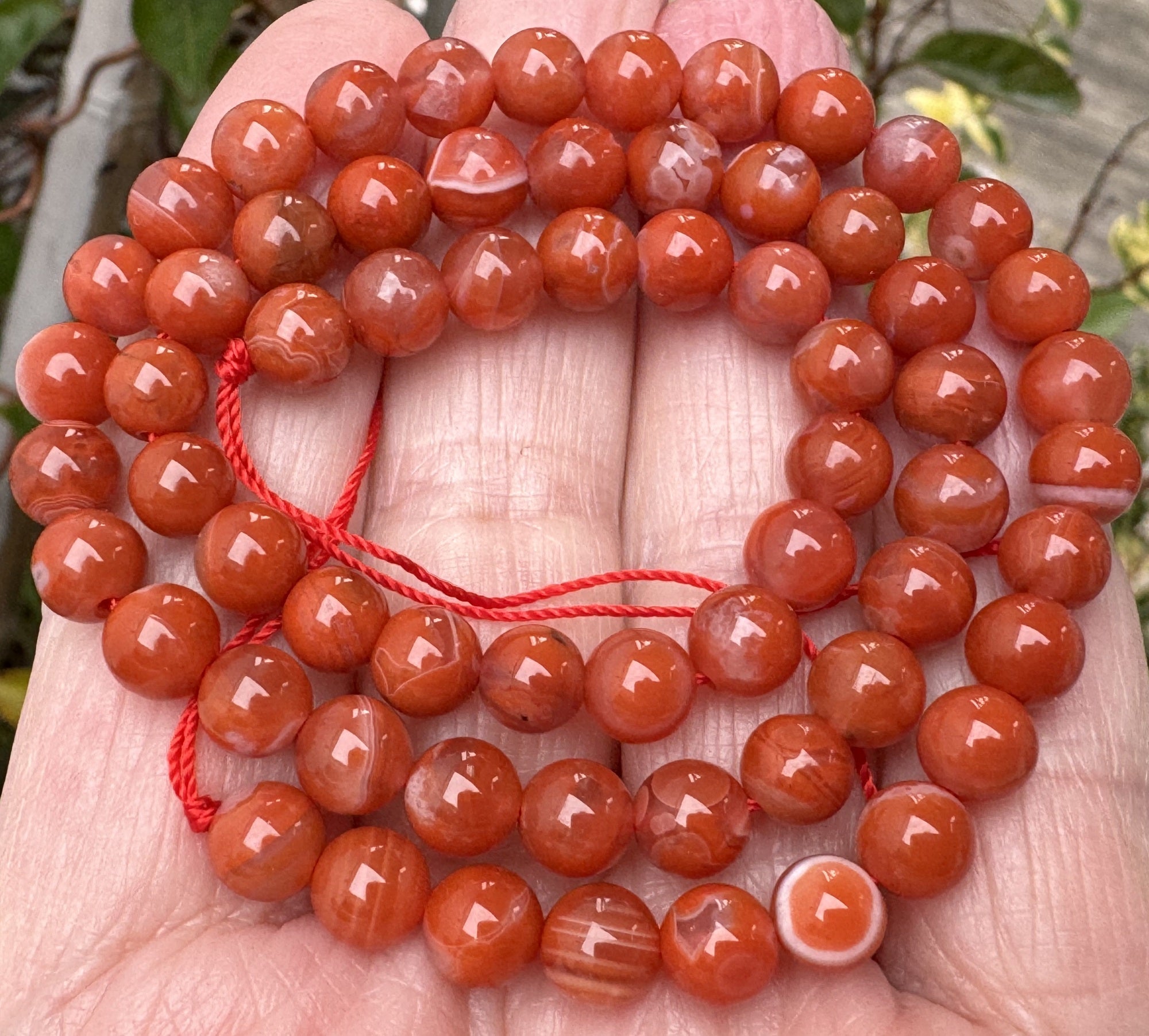 Southern Red Agate 6mm round natural gemstone beads 15.5" strand - Oz Beads 