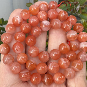 Southern Red Agate 8mm round natural gemstone beads 15" strand - Oz Beads 