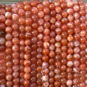 Southern Red Agate 8mm round natural gemstone beads 15" strand - Oz Beads 