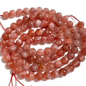Southern Red Agate 8mm round natural gemstone beads 15" strand - Oz Beads 