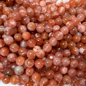 Southern Red Agate 8mm round natural gemstone beads 15" strand - Oz Beads 