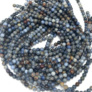 Sunset Dumortierite 6mm round gemstone beads 15" strand - Oz Beads 
