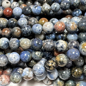 Sunset Dumortierite 6mm round gemstone beads 15" strand - Oz Beads 