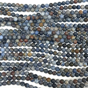 Sunset Dumortierite 6mm round gemstone beads 15" strand - Oz Beads 