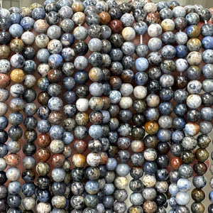 Sunset Dumortierite 6mm round gemstone beads 15" strand - Oz Beads 