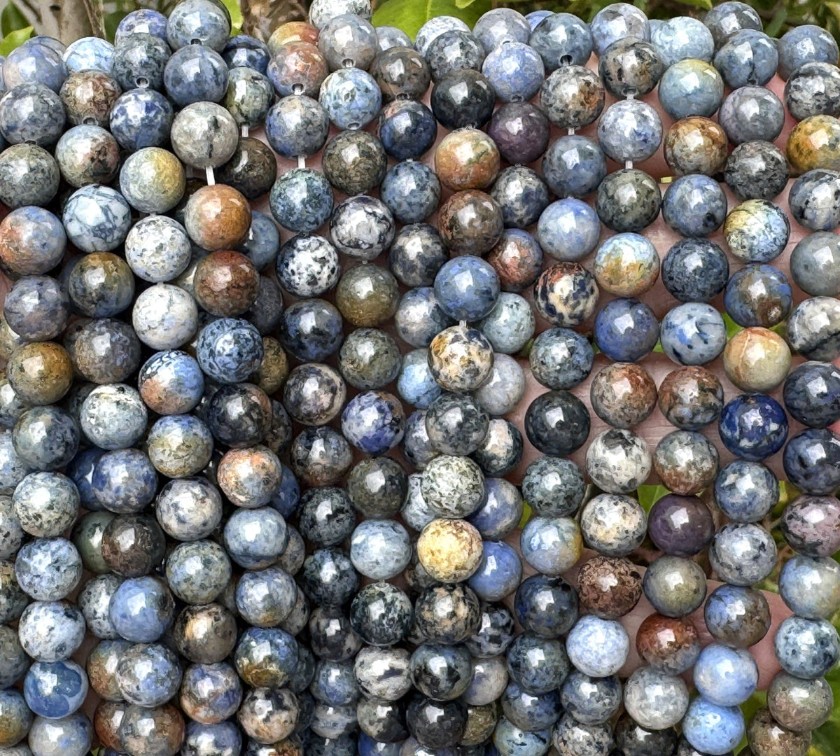 Sunset Dumortierite 8mm round gemstone beads 15" strand - Oz Beads 