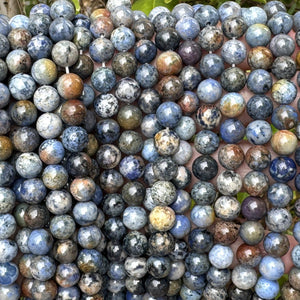 Sunset Dumortierite 8mm round gemstone beads 15" strand - Oz Beads 