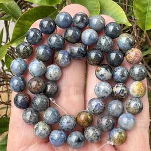 Sunset Dumortierite 8mm round gemstone beads 15" strand - Oz Beads 