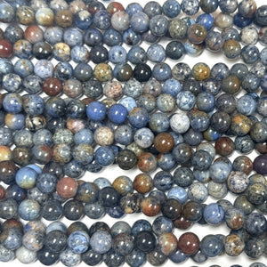 Sunset Dumortierite 8mm round gemstone beads 15" strand - Oz Beads 