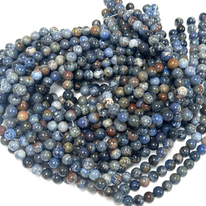 Sunset Dumortierite 8mm round gemstone beads 15" strand - Oz Beads 