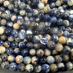 Sunset Sodalite 4mm round natural gemstone beads 15.5" strand - Oz Beads 